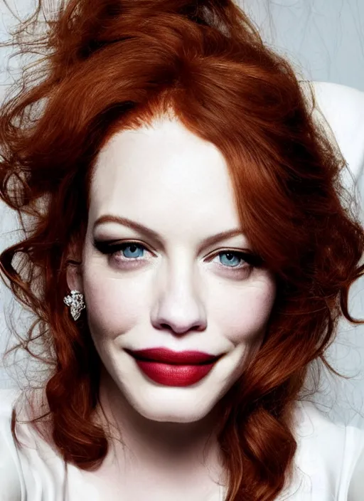 Image similar to portrait of christina hendricks and liv tyler hybrid by mario testino, headshot, detailed, award winning, sony a 7 r