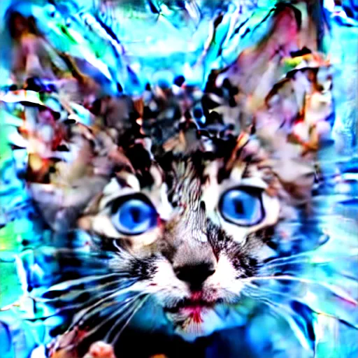 Prompt: cute furry blue kitten
