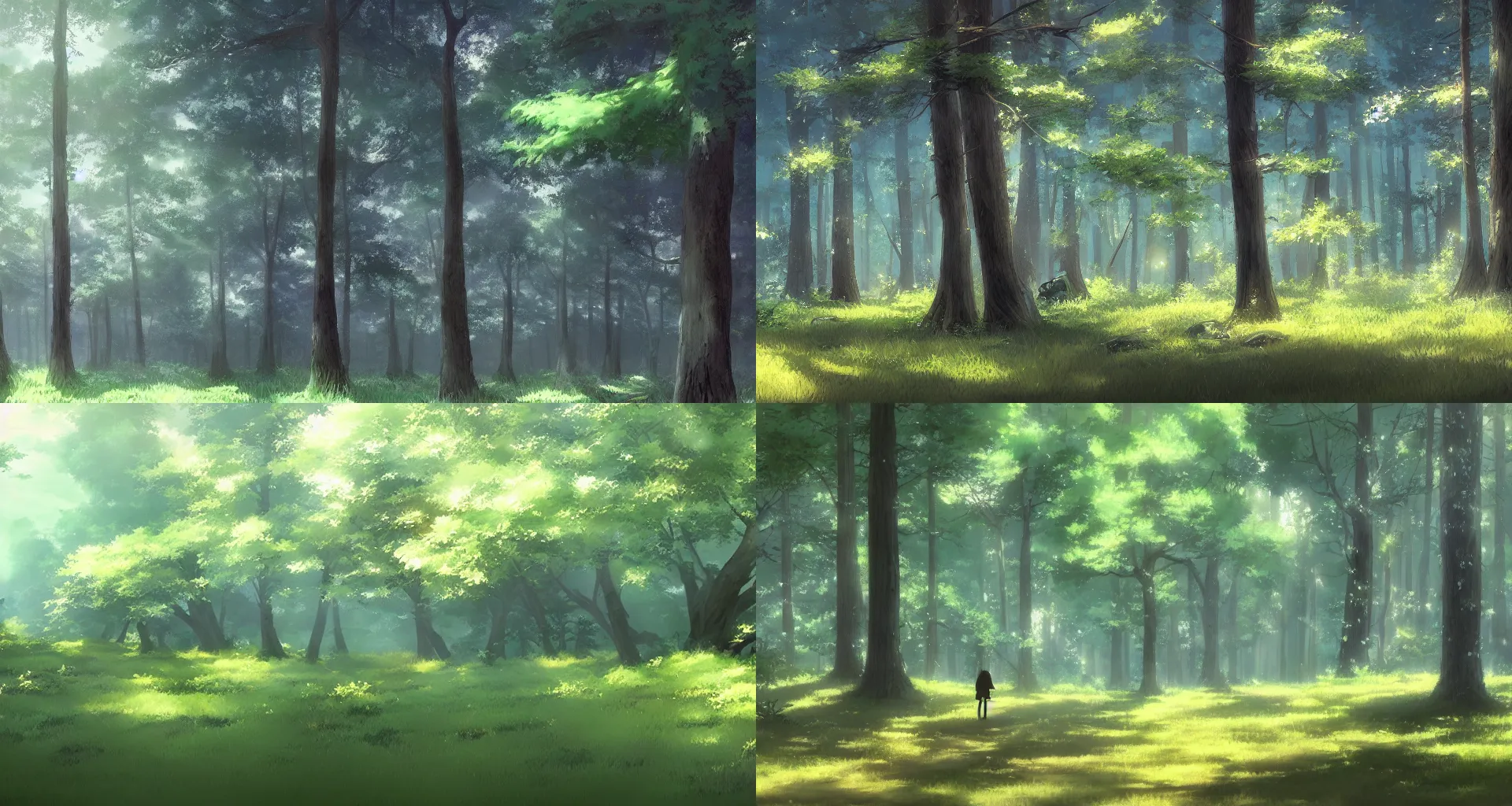 Prompt: forest, art by makoto shinkai
