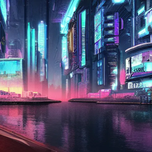 Image similar to cyberpunk naples landscape