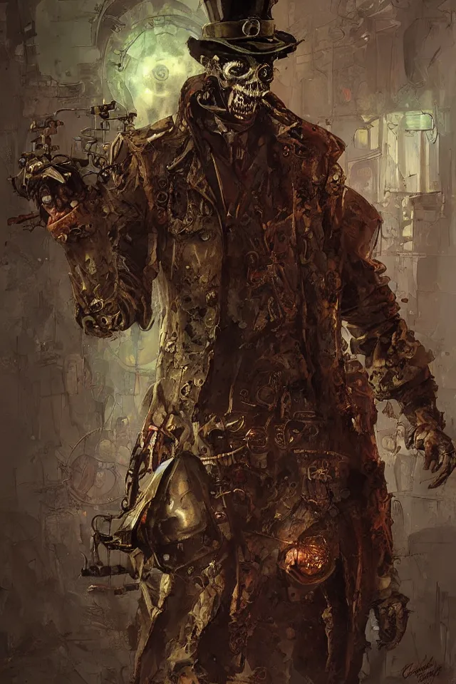 Image similar to steampunk zombie by craig mullins