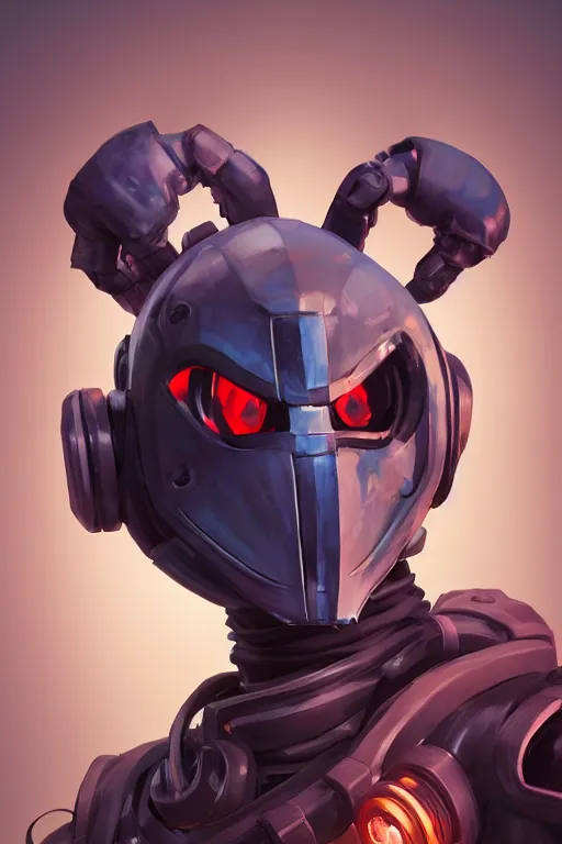 Image similar to epic mask helmet robot ninja portrait stylized as fornite style game design fanart by concept artist gervasio canda, behance hd by jesper ejsing, by rhads, makoto shinkai and lois van baarle, ilya kuvshinov, rossdraws global illumination radiating a glowing aura global illumination ray tracing hdr render in unreal engine 5