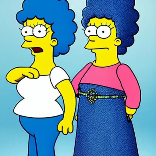 Image similar to stunning award winning hyperrealistic hdr 8 k highly detailed portrait photo of twins sherri and terri on the simpsons as real humans