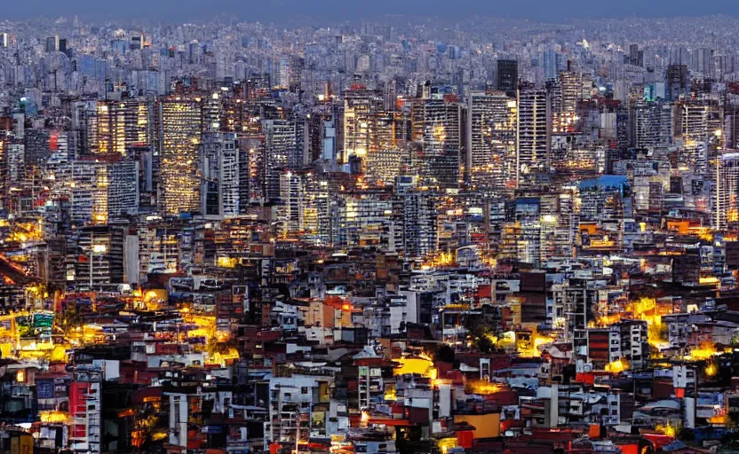 Prompt: skyline of a south american city