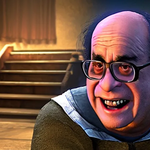 Image similar to videogame screenshot of danny devito in the darkness 2 ( 2 0 1 2 )