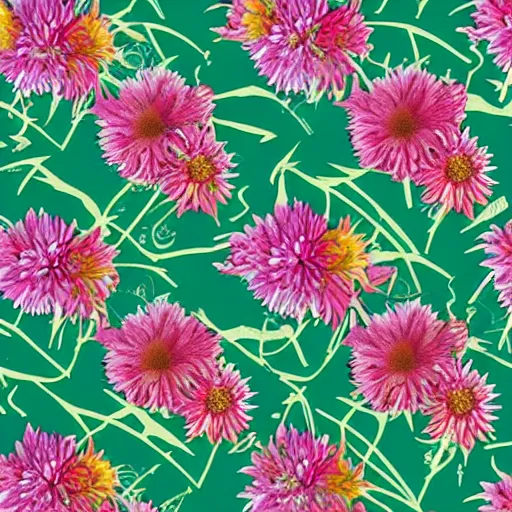 Prompt: closeup of dahlias full picture pattern highly detailed