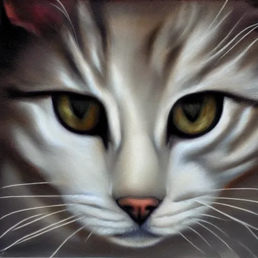 Image similar to phantom cat, oil on canvas, high detail, hyperrealism, photo realistic, masterpiece