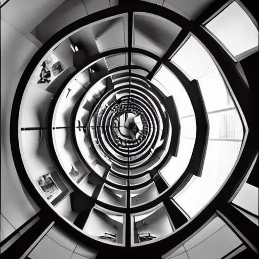 Image similar to model, hallways and stairwells and mirrors, warped dperceptions, similar to relativity by m. c. escher