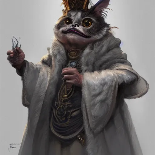 Image similar to a portrait of gizmo as a wizard, upper half portrait, urban motifs, intricate, elegant, highly detailed, digital painting, trending on artstation, concept art, smooth sharp focus, illustration, art by artgerm and greg rutkowski