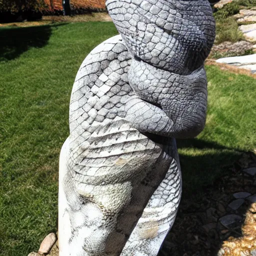 Image similar to stone statue of a snake, realistic, detailed