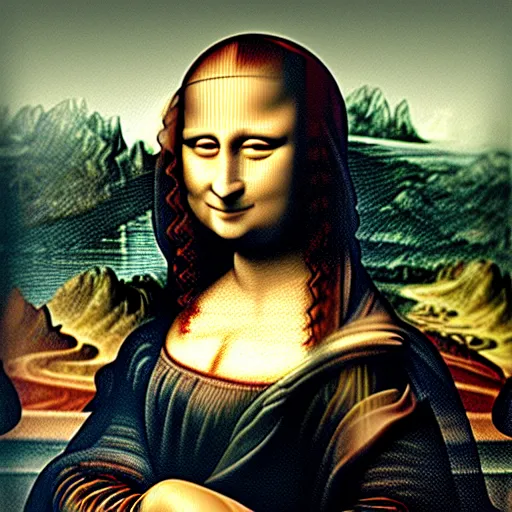 PRINTABLE Mona Lisa Inverted Colors DIGITAL DOWNLOAD 