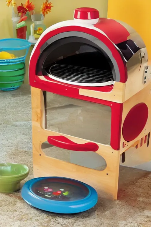 Prompt: a fisher price pizza oven