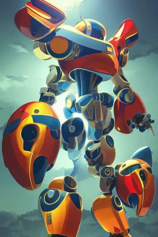 Image similar to metabots medabots medarotto medarot robot minimalist comics, behance hd by jesper ejsing, by rhads, makoto shinkai and lois van baarle, ilya kuvshinov, rossdraws global illumination ray tracing hdr radiating a glowing aura