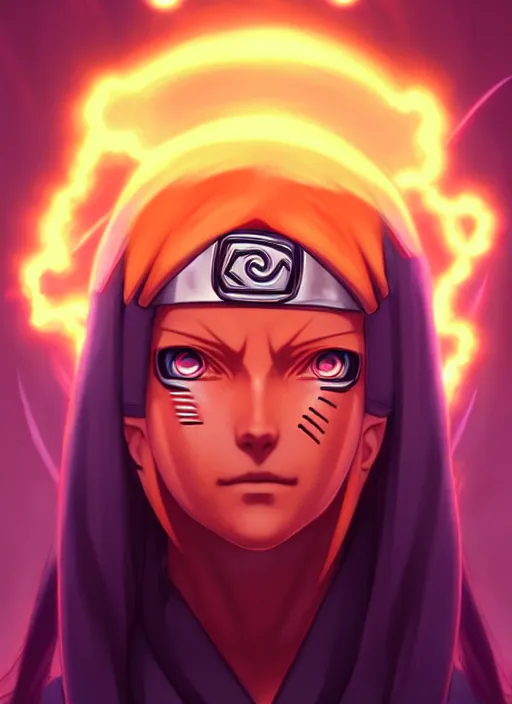 Image similar to symmetry!! naruto, naruto anime, glowing lights!! intricate, elegant, highly detailed, digital painting, artstation, concept art, smooth, sharp focus, illustration, art by artgerm and greg rutkowski and alphonse mucha