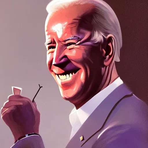 Prompt: joe biden smiling with blood in his face while behind him the world is burning, dramatic lighting, cinematic, establishing shot, extremly high detail, photorealistic, cinematic lighting, artstation, style by James Gurney