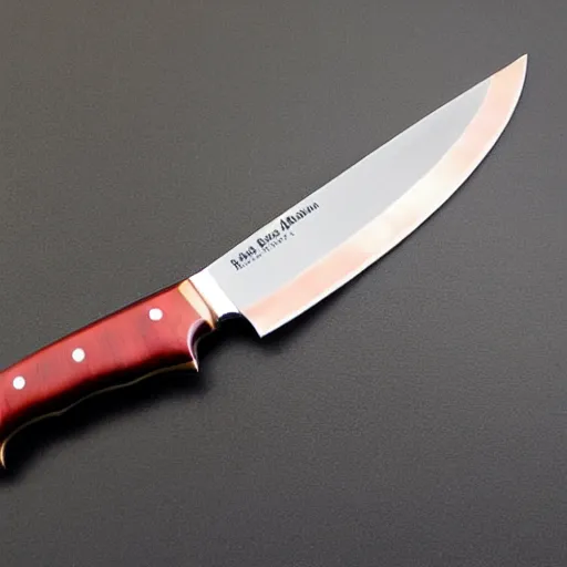 Image similar to kitchen knife with rose gold inlay integral bolster high detail