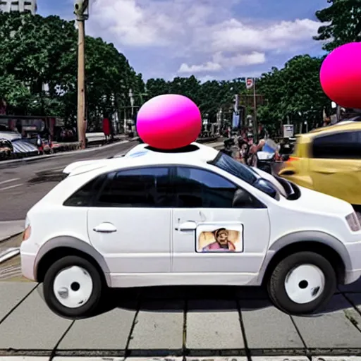 Prompt: majin buu in google street view