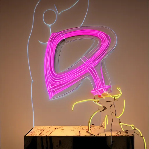 Prompt: a womens body 3 d neon art, 8 k resolution