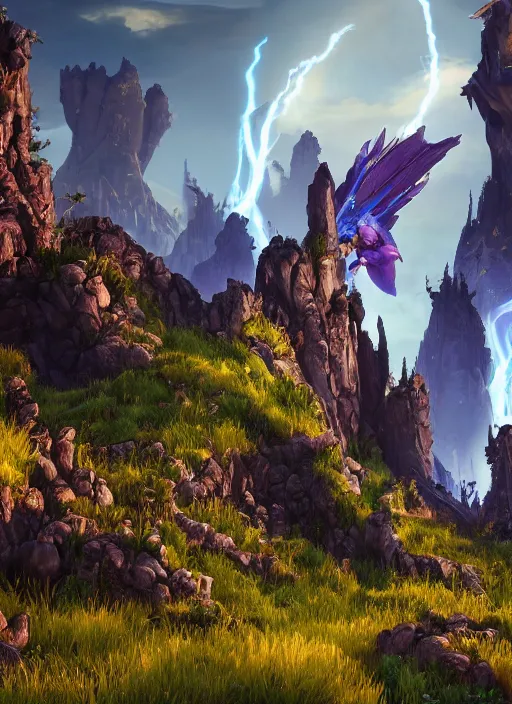 Prompt: landscape portrait of a gothic biome with glowwave dragon from overwatch, au naturel, hyper detailed, digital art, trending in artstation, cinematic lighting, studio quality, smooth render, unreal engine 5 rendered, octane rendered, art style by pixar dreamworks warner bros disney riot games and overwatch.