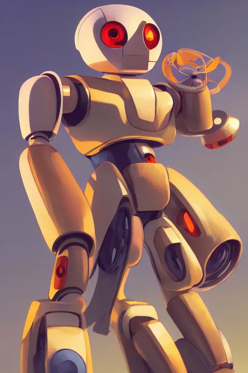 Image similar to metabots medabots medarotto medarot robot minimalist comics, behance hd by jesper ejsing, by rhads, makoto shinkai and lois van baarle, ilya kuvshinov, rossdraws global illumination ray tracing hdr radiating a glowing aura