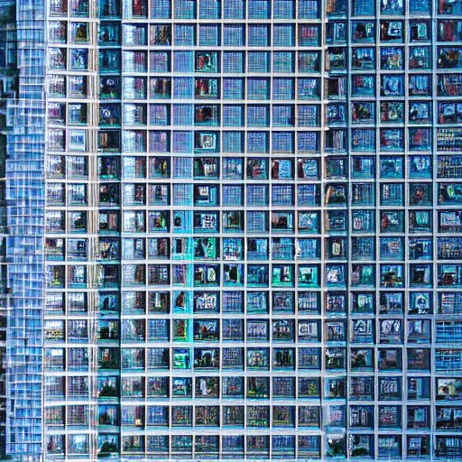 Prompt: tilt-shift photograph of silicon valley buildings that looks like chips on a circuit board