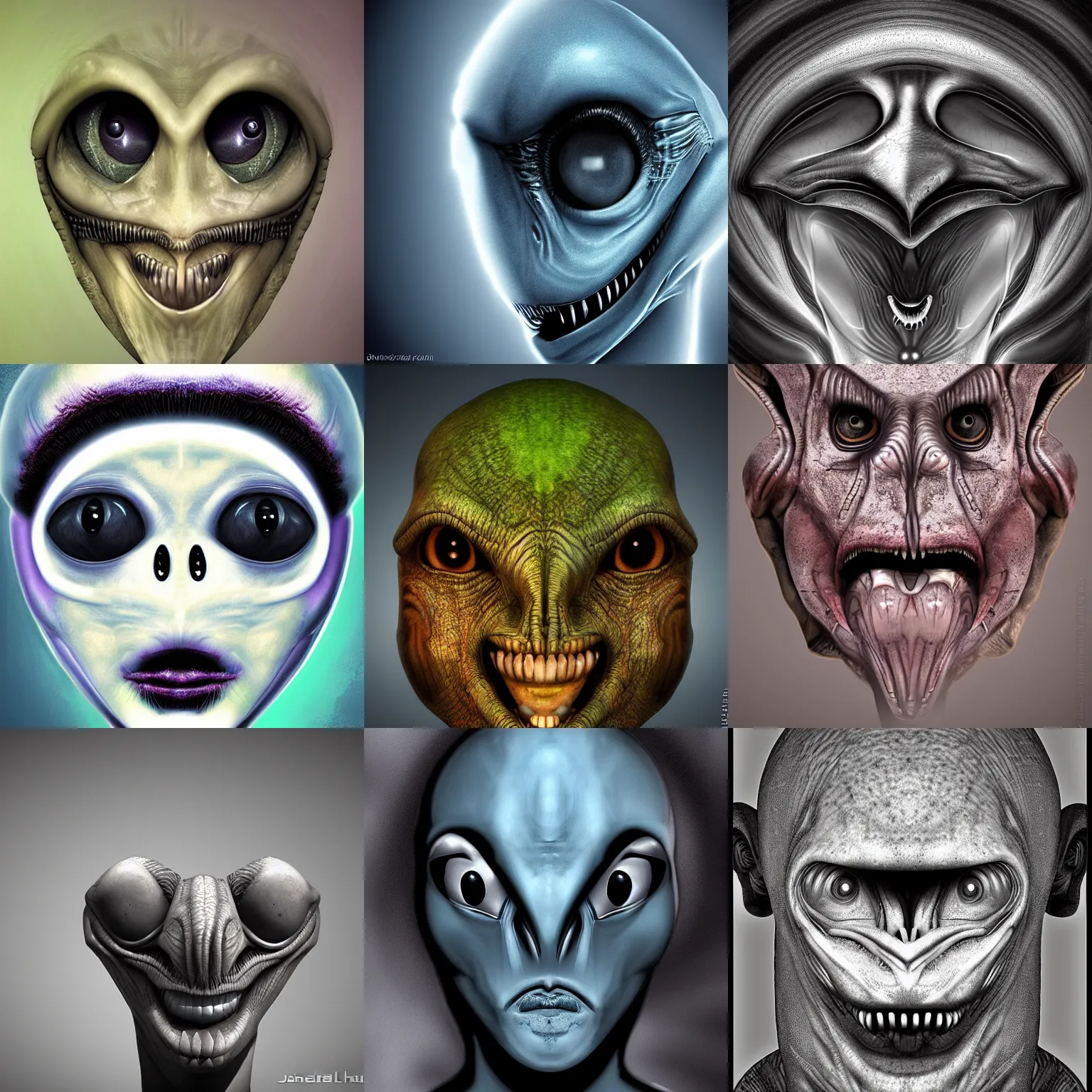 Prompt: alien face by jordu schell