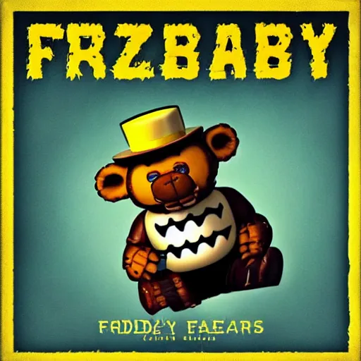 Prompt: freddy fazbear's new album cover art