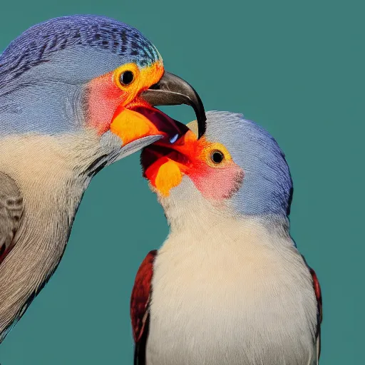 Image similar to one bird, the bird has two heads, HD 8k picture