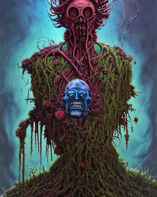 Prompt: the platonic ideal of flowers, rotting, insects and praying of cletus kasady carnage thanos dementor wild hunt chtulu mandelbulb schpongle doctor manhattan bioshock xenomorph akira, ego death, decay, dmt, psilocybin, concept art by randy vargas and zdzisław beksinski