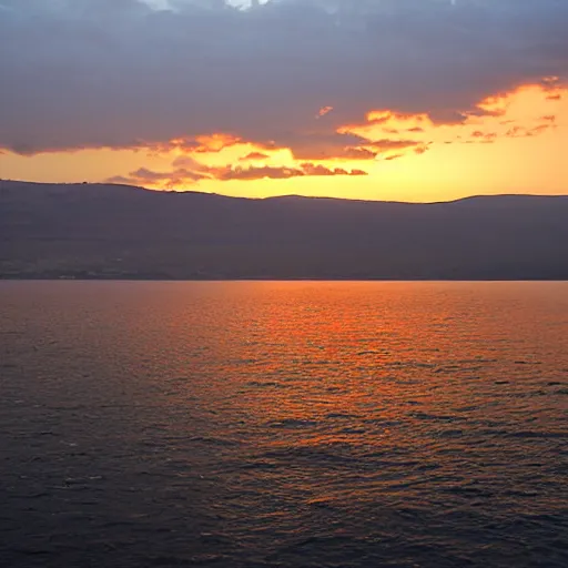 Image similar to sea of galilee at sunset