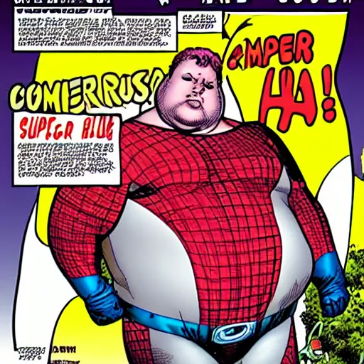 Image similar to super obese comic book artist ethan van sciver