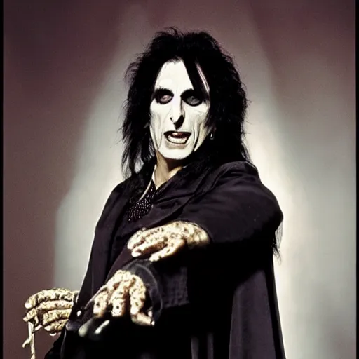 Image similar to Alice cooper in the role of Dracula