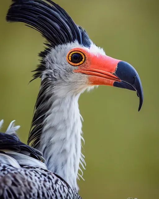 Prompt: closeup picture of secretarybird in savannah, captured on iphone, dlsr, photography