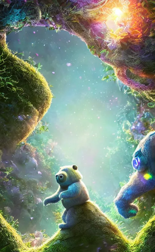 Prompt: microscopic tardigrades, magical forest, water bear, electric, concept art, intricate details, highly detailed, photorealistic, disney pixar, octane render, iridescent, anime, 8 k