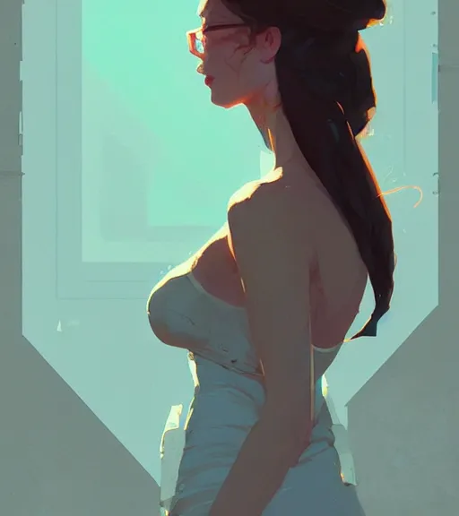 Prompt: portrait of nina zenik, by atey ghailan, by greg rutkowski, by greg tocchini, by james gilleard, by joe fenton, by kaethe butcher, dynamic lighting, gradient light blue, brown, blonde cream and white color scheme, grunge aesthetic