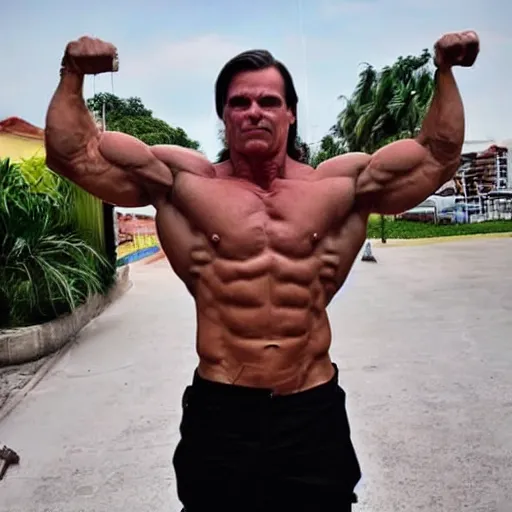 Prompt: bodybuilder bolsonaro posing