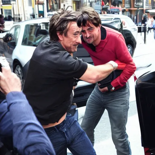 Image similar to Richard Hammond punches a paparazzi in the face, highly detailed