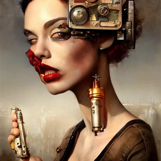 Image similar to lofi steampunk portrait pixar style by Lita Cabellut and Stanley Artgerm and Tom Bagshaw