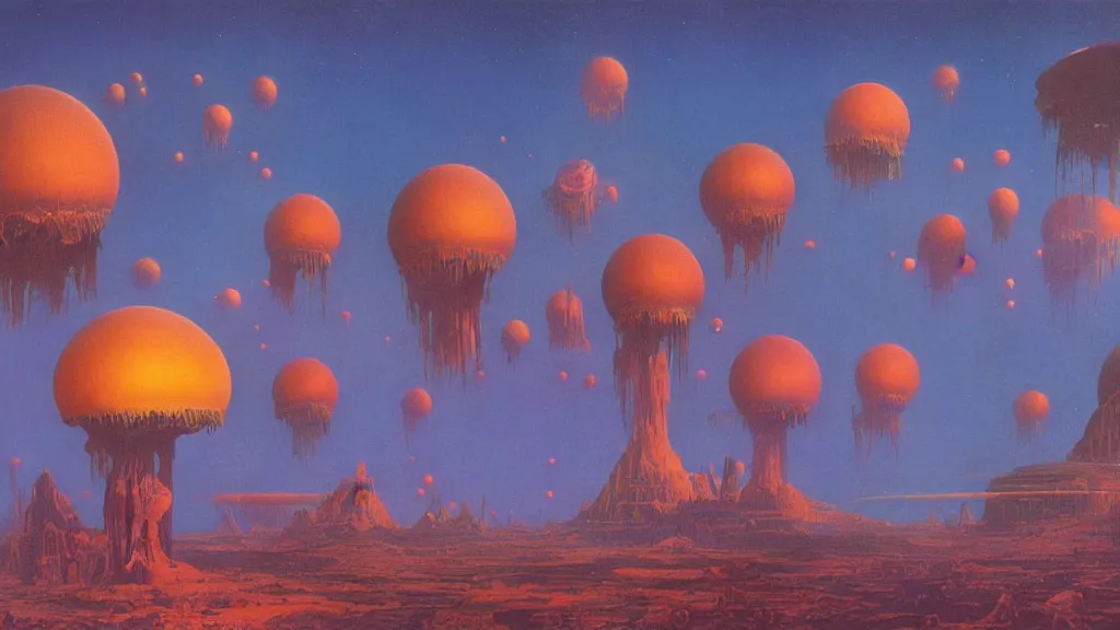 Image similar to strange otherworldly atmospherics of an alien planet by arthur haas and bruce pennington and paul lehr, cinematic matte painting