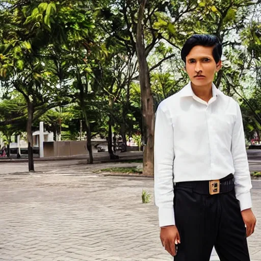 Prompt: outdoor portrait of jose rizal!! as a handsome young man in 2 0 2 0, 3 0 years old wearing stylish modern clothes, photo taken in 2 0 2 0, award winning photography, 3 5 mm f 1. 4 digital photo, matte colors