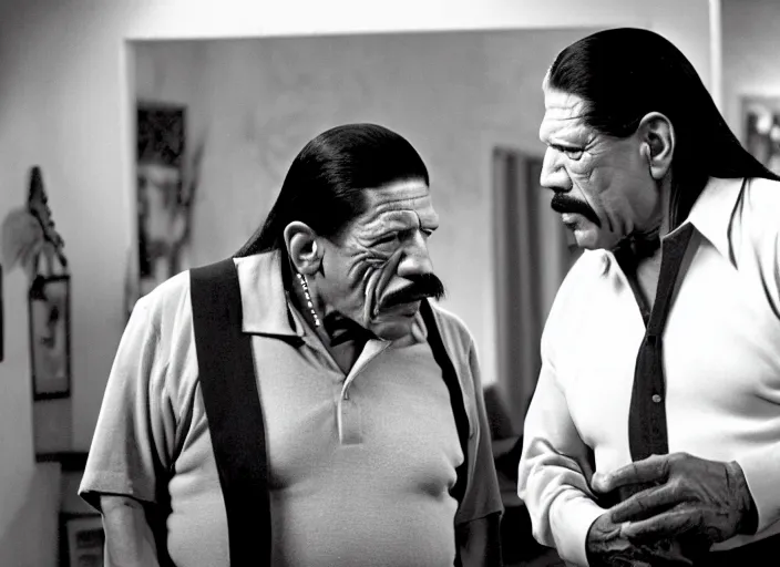 Image similar to photo of danny trejo and alex karras in the show webster, 8 k, 8 5 mm f 5. 6