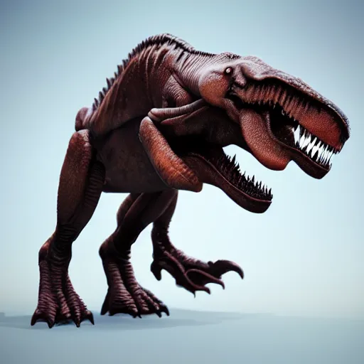 Image similar to a t-rex with alien mutation, octane render, 3D