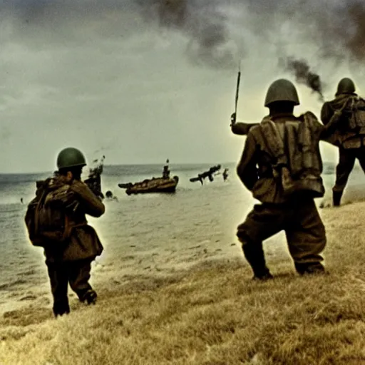 Image similar to the d - day, by robert capa,