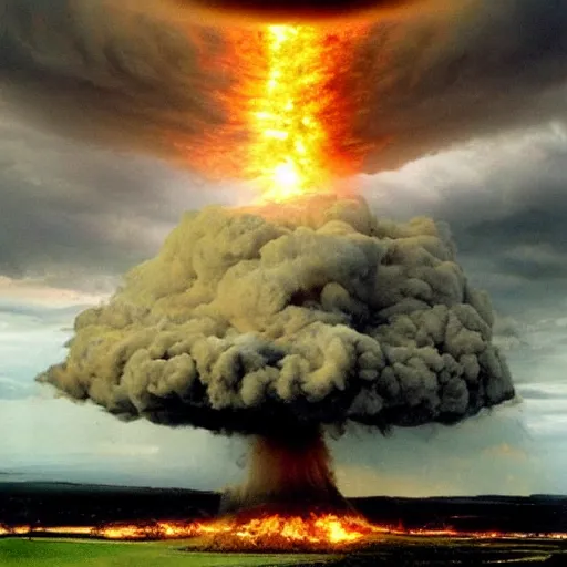 Image similar to the god of hybrid of tornado and nuclear explosion