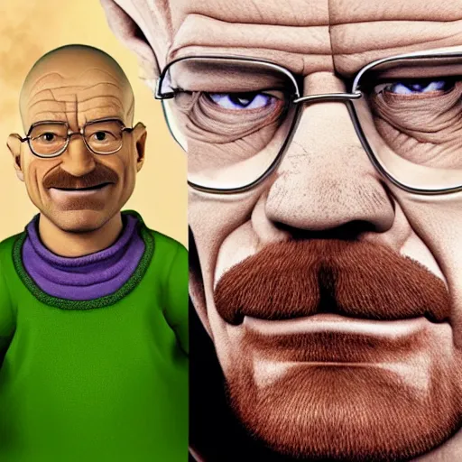 Prompt: Walter White as Shrek,