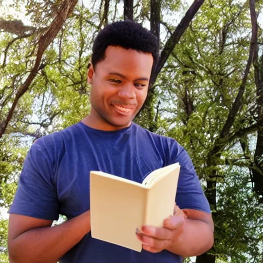 Image similar to selfie taken with a book