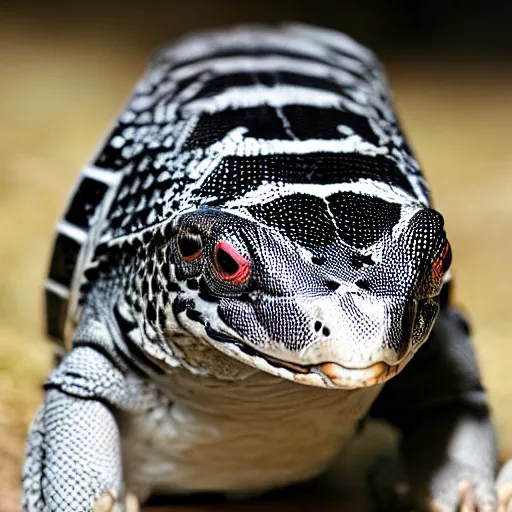 Prompt: Argentine black and white tegu