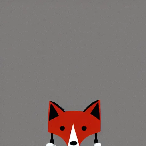 Image similar to fox in headphones, art, digital art, minimalism,