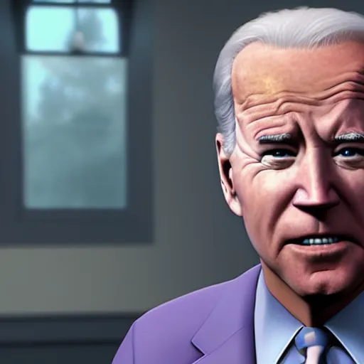 Image similar to joe biden on meth as seen in award winning animated pixar movie 4k octane render