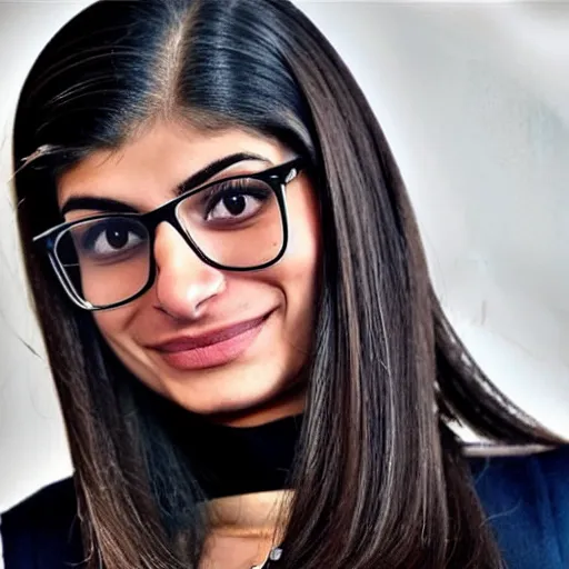 Image similar to mia khalifa with the face of vladimir putin